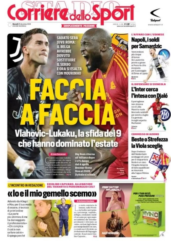 EDICOLA / CdS: “Inter cerca intesa con Djalo. Juve-Roma, Vlahovic vs Lukaku” - immagine 1