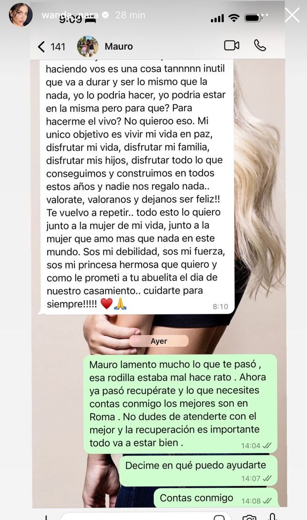 Wanda ha scritto a Icardi per l’infortunio? E’ proprio lei a pubblicare il messaggio- immagine 3