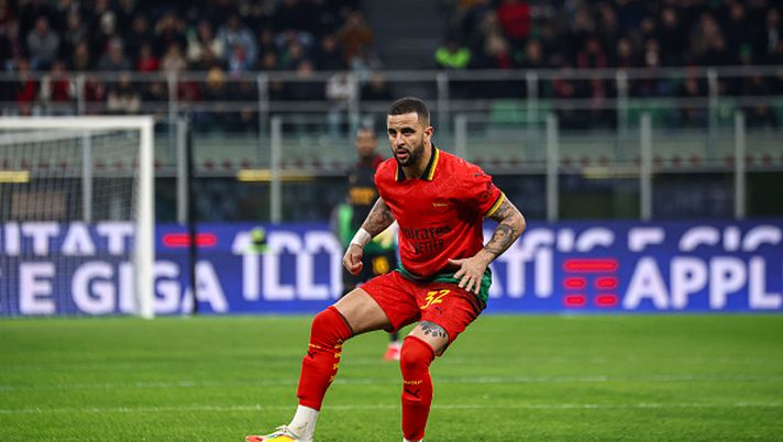 MILAN, ITALY - MARCH 02: Kyle Walker of AC Milan in action during the Serie A match between AC Milan and SS Lazio at Stadio Giuseppe Meazza on March 02, 2025 in Milan, Italy. (Photo by Giuseppe Cottini/AC Milan via Getty Images)  Walker Burnley