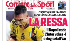 PRIMA PAGINA CORRIERE DELLO SPORT OGGI: “Il Napoli cade, l’Inter vola”