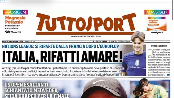 prima pagina tuttosport oggi