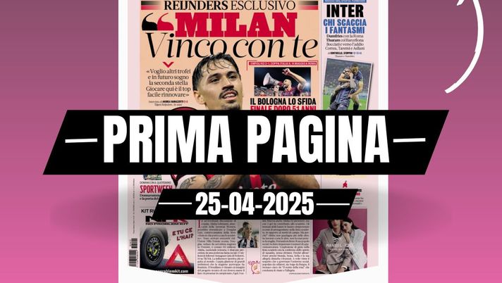 Prima pagina Gazzetta dello Sport: 'Reijnders: 'Milan, vinco con te''