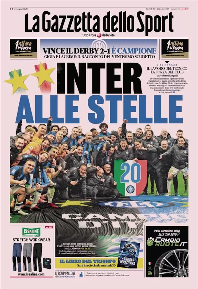 EDICOLA GDS / Inter alle stelle: vince il derby 2-1 ed è campione - immagine 1