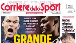 PRIMA PAGINA CORRIERE DELLO SPORT OGGI: “Napoli elimina Zielinski interista”