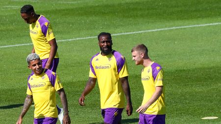 GERMOGLI PH: 23 AGOSTO 2023 BAGNO A RIPOLI VIOLA PARK ALLENAMENTO DELLA FIORENTINA IN VISTA DELLA PARTITA CONTRO IL RAPID VIENNA NELLA FOTO NZOLA BELTRAN DODO'