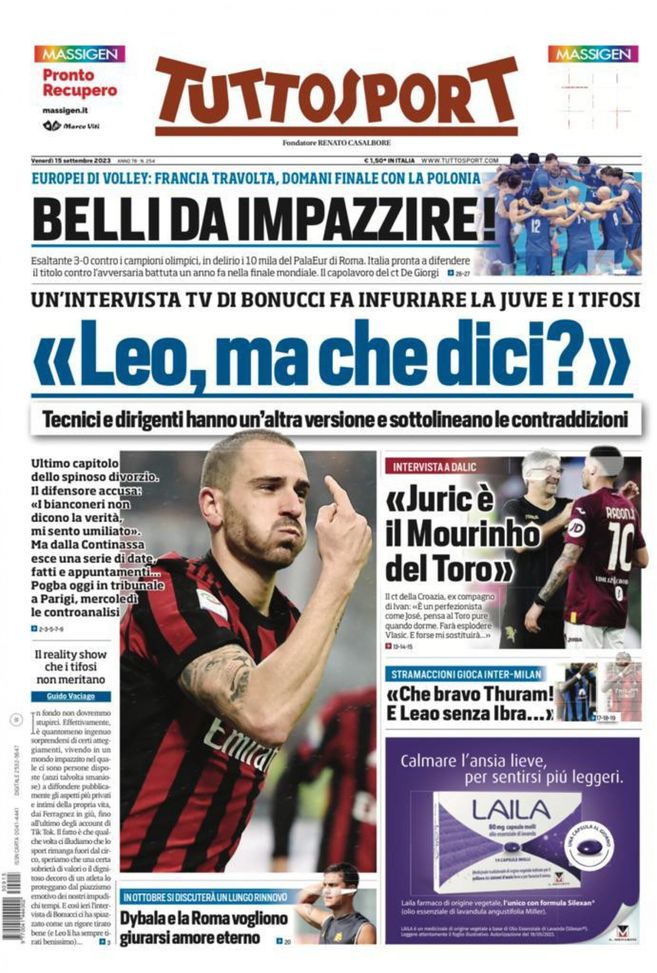 EDICOLA / TS, Stramaccioni: “Inter, Che bravo Thuram”. Bonucci fa infuriare la Juve - immagine 1