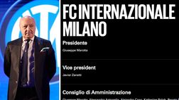 Inter, cambia anche sul sito ufficiale l’organigramma del club