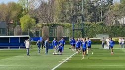 VIDEO FCIN1908 / Inter, verso il Bayern: nerazzurri in campo. E Thuram scivola sui palloni