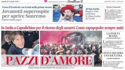 PRIMA PAGINA IL MATTINO OGGI: “Pazzi d’amore”
