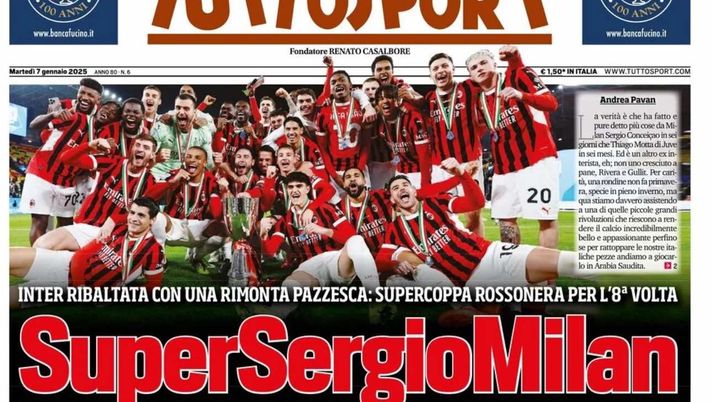 prima pagina tuttosport oggi