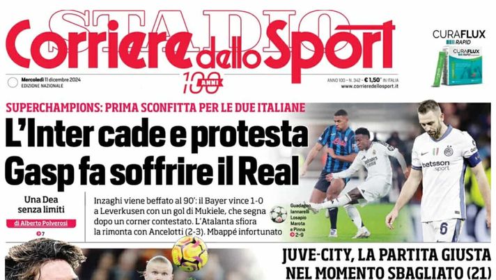 prima pagina corriere dello sport oggi