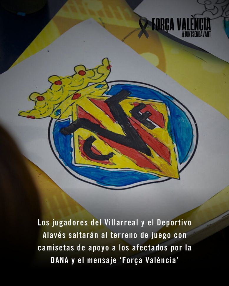 Villarreal, la squadra in maglia nera con l'Alavés per le vittime della DANA