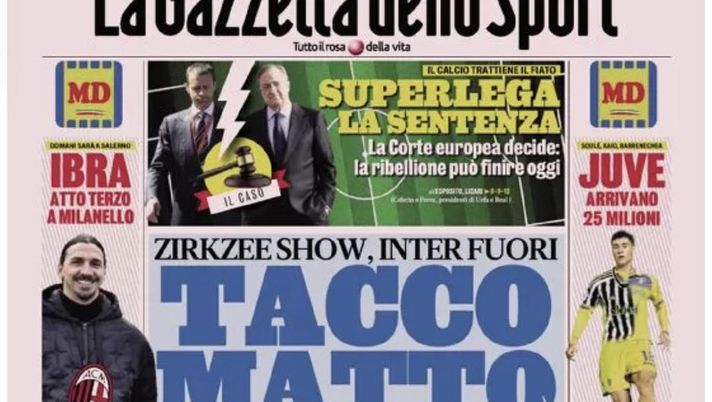 prima pagina gazzetta dello sport