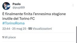 Torino-Roma 0-2, le reazioni social: “Finalmente finita l’ennesima stagione inutile”
