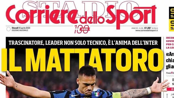 prima pagina corriere dello sport oggi