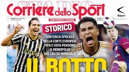 LA PRIMA PAGINA DEL CORRIERE DELLO SPORT: “De Laurentiis chiede la Serie Elite”