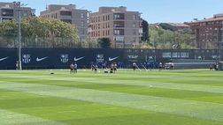 VIDEO / Verso Barcellona-Inter, la rifinitura dei blaugrana: assenti Lewandowski e altri due