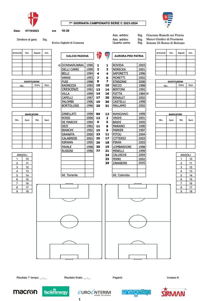 FINALE PADOVA-PRO PATRIA 1-1 (60′ Bortolussi, 83′ Castelli rig.) - immagine 3
