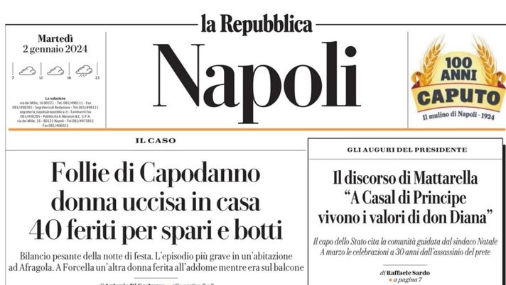 prima pagina la repubblica napoli