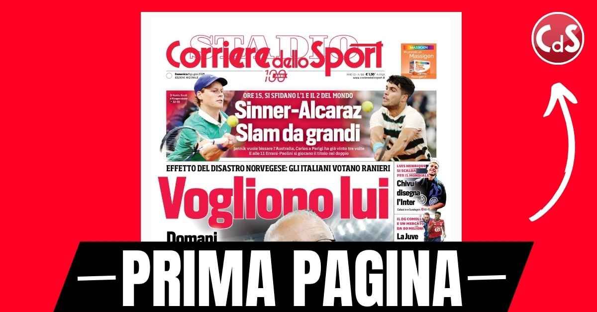 Prima pagina Corriere dello Sport: “Gli italiani votano Ranieri” Prima pagina Corriere dello Sport: “Gli italiani votano Ranieri”