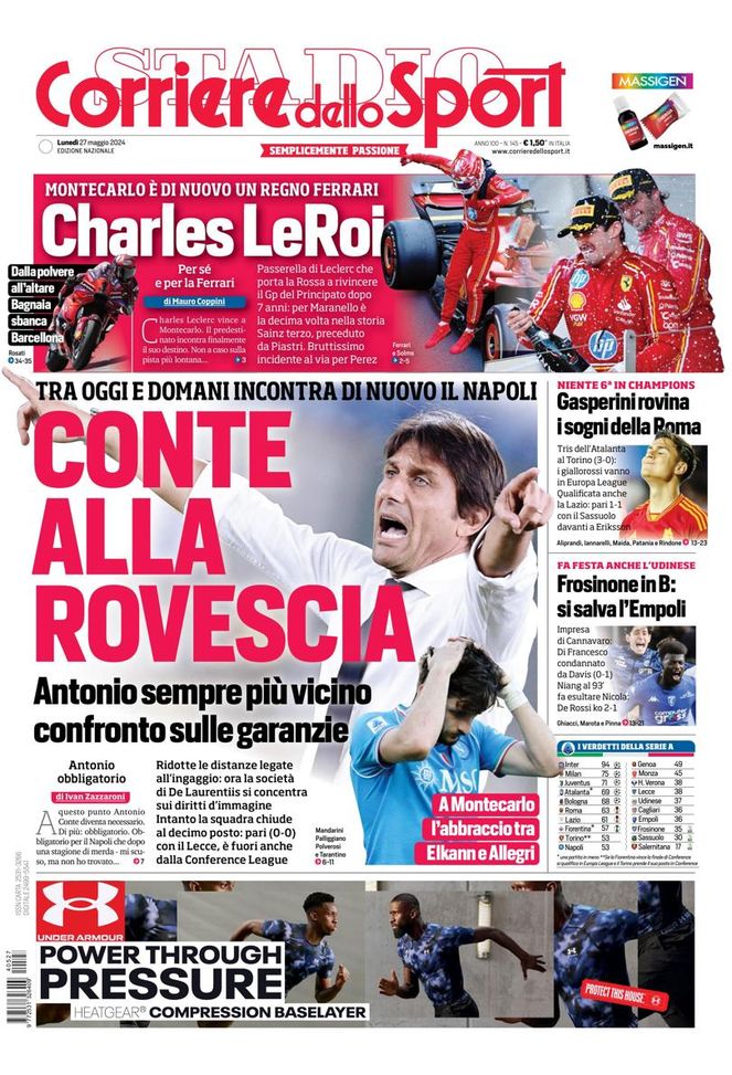 EDICOLA / CdS: Conte alla rovescia. Antonio sempre più vicino al Napoli EDICOLA / CdS: Conte alla rovescia. Antonio sempre più vicino al Napoli - immagine 1