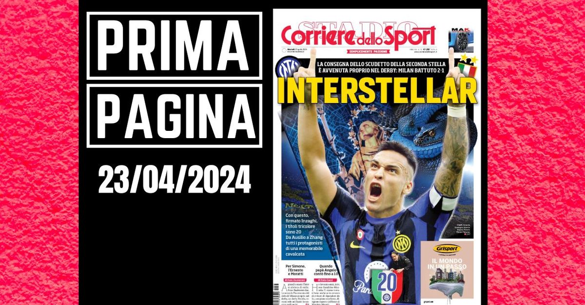 Prima pagina Corriere dello Sport: derby Interstellar