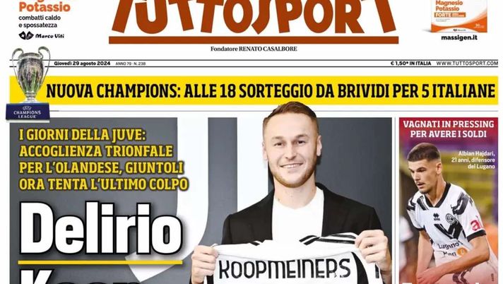 prima pagina tuttosport oggi