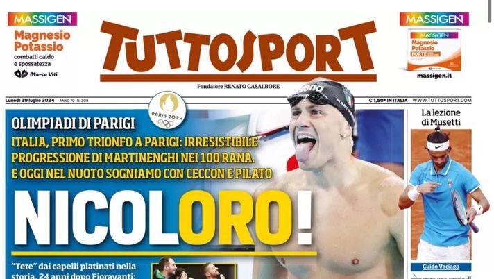 prima pagina tuttosport oggi