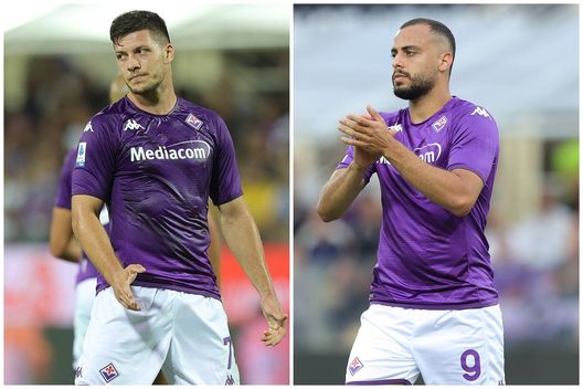 Jovic e Cabral in azione al Franchi Jovic e Cabral