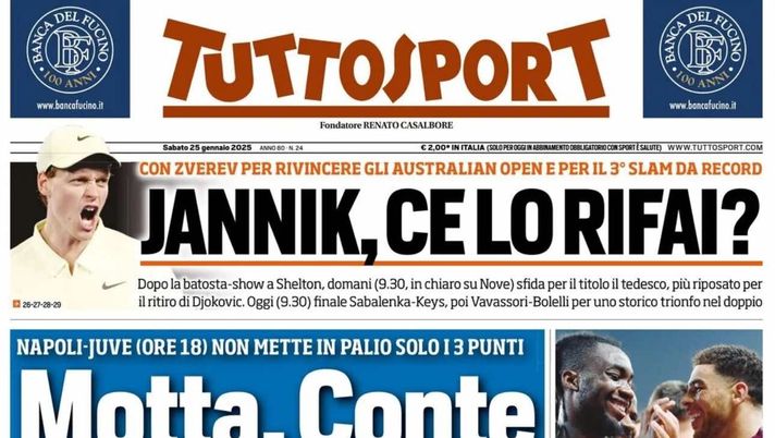 prima pagina tuttosport oggi