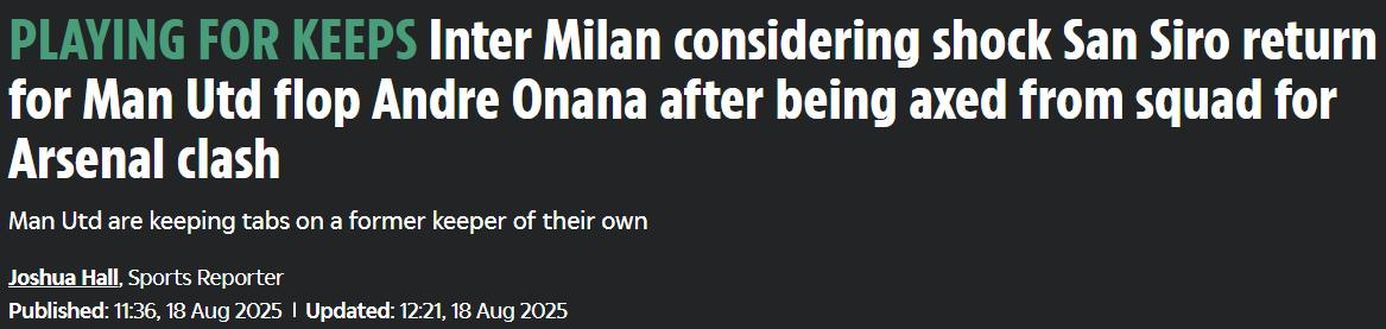 Il Sun la lancia forte: “Inter, clamoroso tentativo per riportare Onana a Milano”- immagine 2