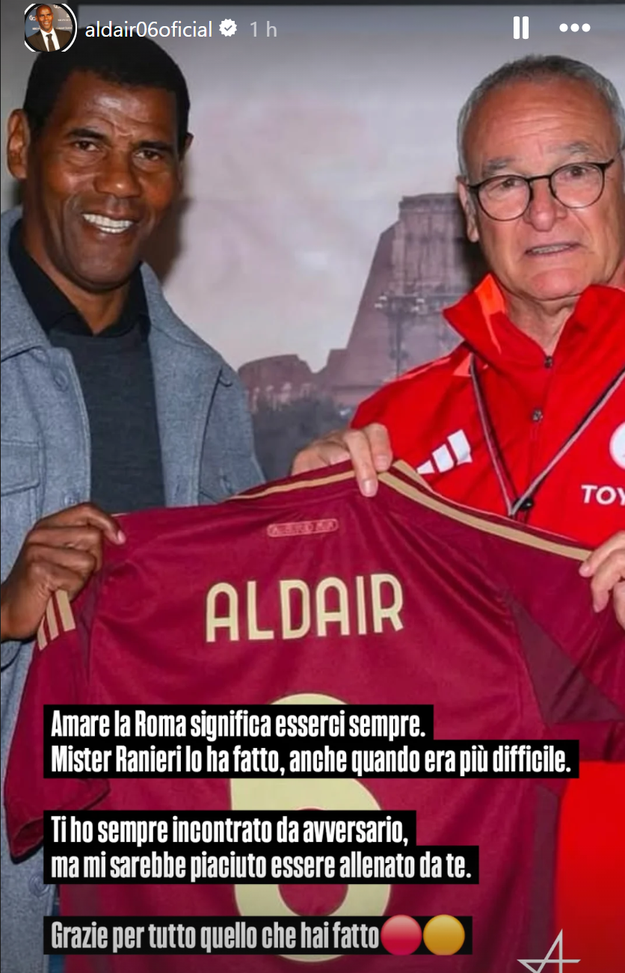 Ranieri, arriva l’omaggio di Aldair: “Mi sarebbe piaciuto essere allenato da te”- immagine 2