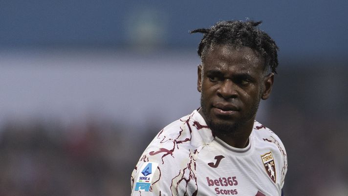 SASSUOLO, ITALY - DECEMBER 21: Duván Zapata of Torino FC reacts during the Serie A match between US Sassuolo Calcio and Torino FC at Mapei Stadium Citta del Tricolore on December 21, 2025 in Sassuolo, Italy. (Photo by Stefano Guidi - Torino FC/Torino FC 1906 via Getty Images) Zapata