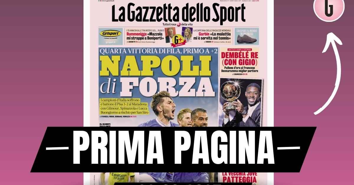 prima pagina gazzetta dello sport coppa italia e poi conte tocca al milan