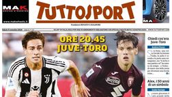 PRIMA PAGINA TUTTOSPORT OGGI: “Brividerby”
