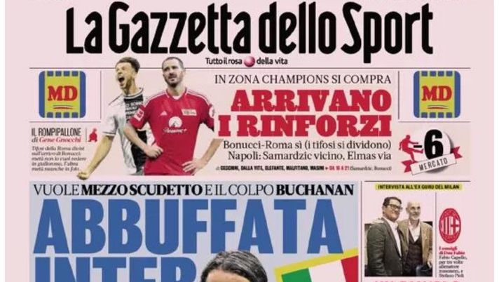 prima pagina gazzetta dello sport