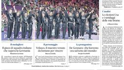 PRIMA PAGINA IL MATTINO OGGI: “Voi siete leggenda!”