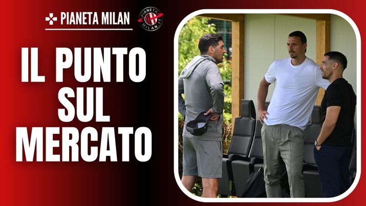 Paulo Fonseca, Zlatan Ibrahimovic e Geoffrey Moncada 24/07/2024 PianetaMilan.it