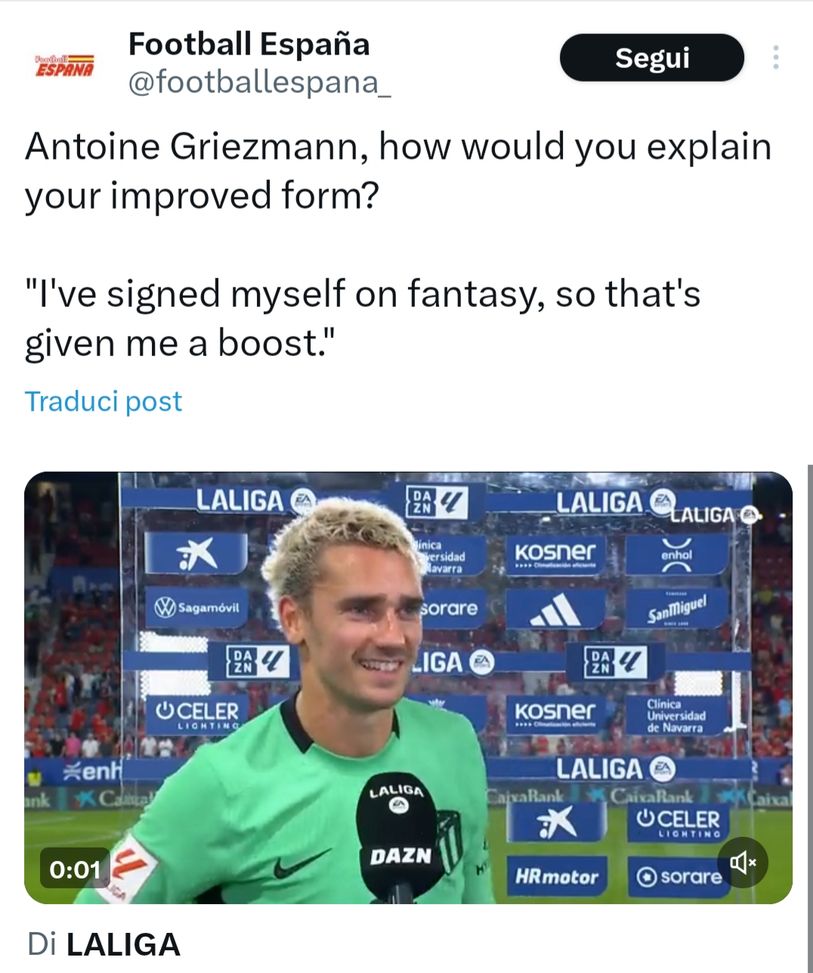 Ancora gol, Griezmann a raffica: “Tutto merito del Fantacalcio…”- immagine 2