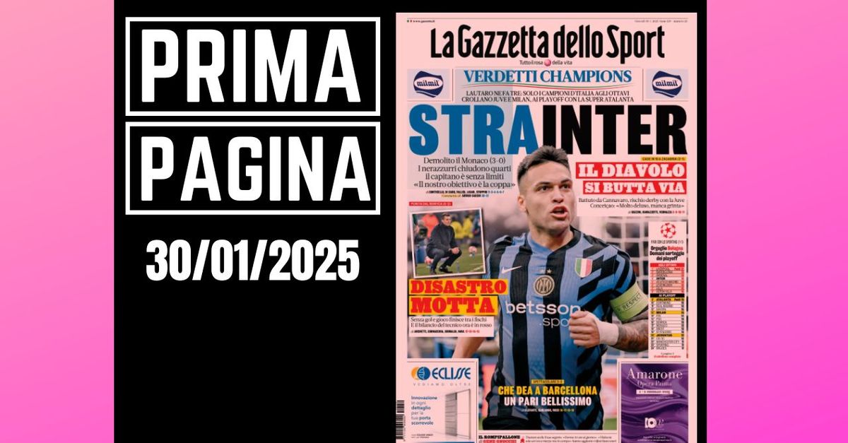 Prima pagina Gazzetta dello Sport: il Milan si butta via. Rischio Juventus