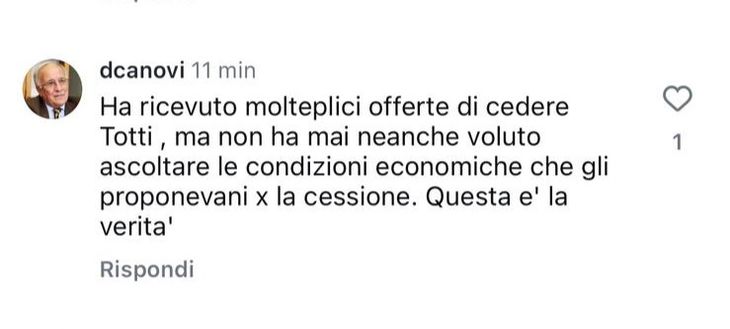 Canovi: “Moratti non dice la verità. Sensi non ha ma ascoltato le offerte per Totti”- immagine 2