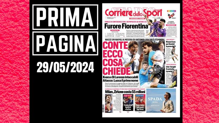 Prima pagina Corriere dello Sport: Milan, Zirkzee costa 55 milioni
