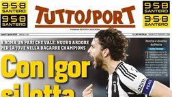 PRIMA PAGINA TUTTOSPORT OGGI: “A Roma un pari che vale: nuovo ardore per la Juve nella bagarre Champions”