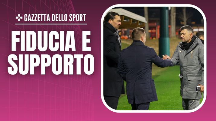 Zlatan Ibrahimovic (consulente RedBird per AC Milan) ha confermato la fiducia all'allenatore dei rossoneri, Sergio Conceicao | Milan News (Getty Images) AC Milan Ibrahimovic Conceicao