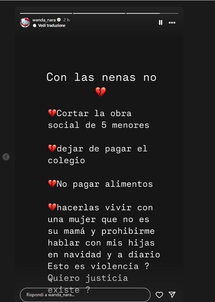 Wanda Nara vs Icardi: “Non paga gli alimenti. E non mi fanno parlare con le mie figlie. Esiste una giustizia?”- immagine 3