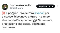 Roma-Torino 1-0, le reazioni social: “Peggior Toro dell’era Vanoli”