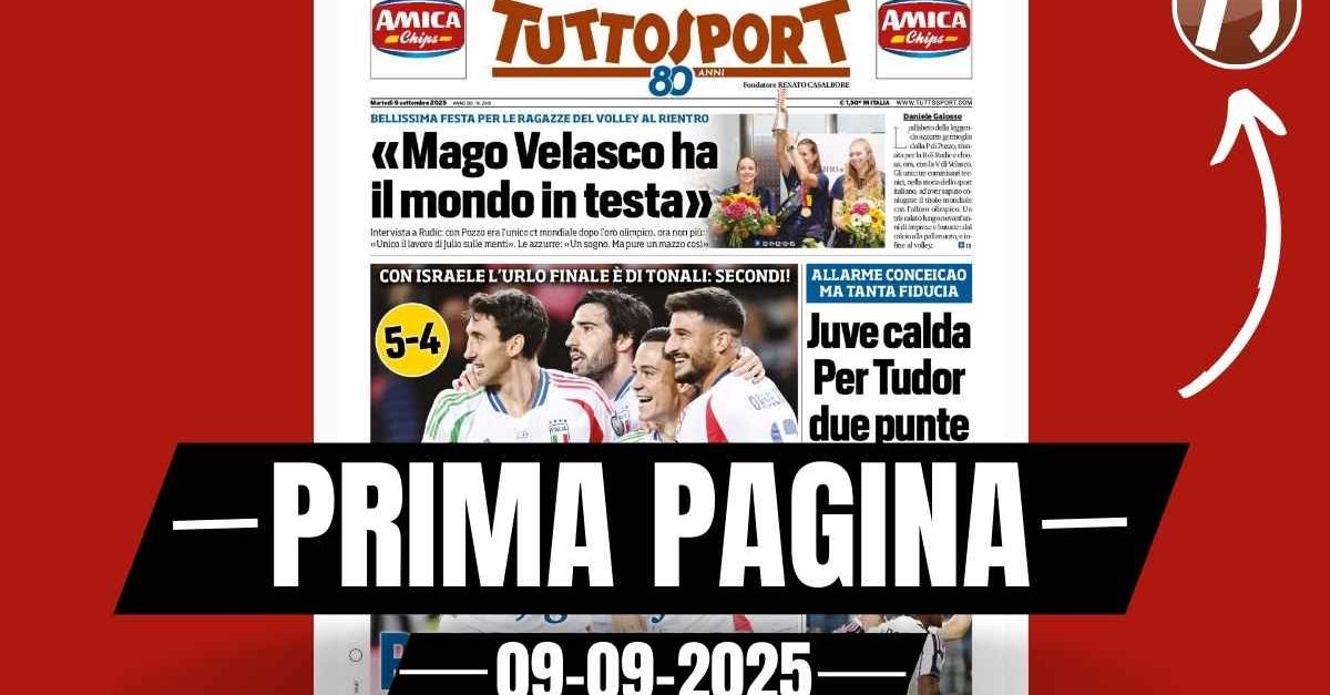 Prima pagina Tuttosport: “Italia, gol e follie. Ringhio show”