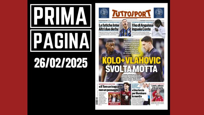 Prima pagina Tuttosport 26 febbraio