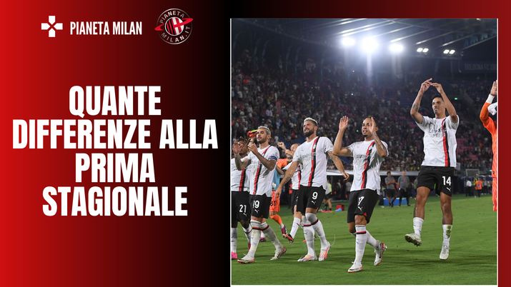esultanza AC Milan Bologna-Milan 0-2 Serie A 2023-2024