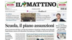 LA PRIMA PAGINA DE IL MATTINO di oggi 12 dicembre 2023: “Napoli, l’Europa vale oro”